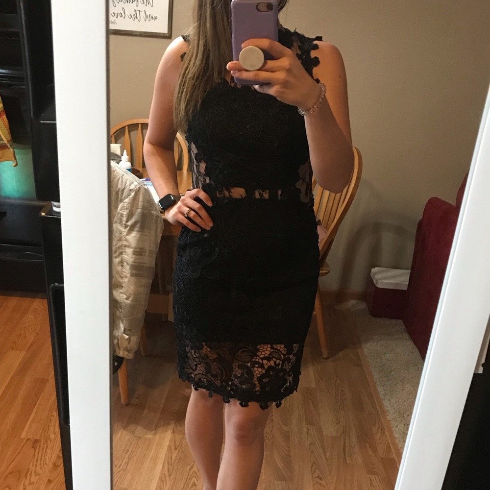 Black all over lace dress